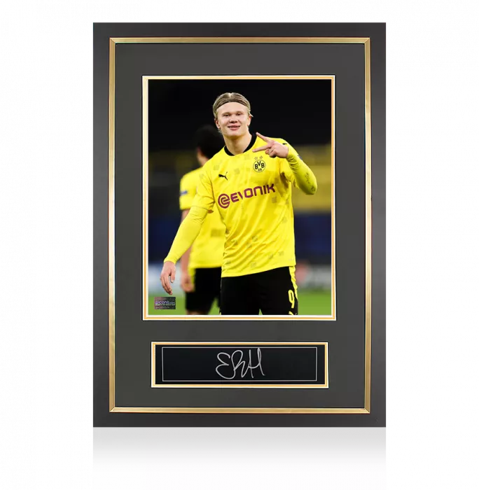 icons Erling Haaland Signed Plaque and Photo Frame: Borussia Dortmund Legend