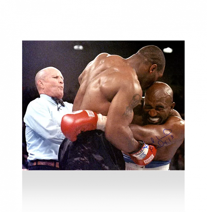 Icons Evander Holyfield Signed Photo: Tyson Bites Holyfield's Ear