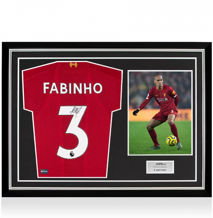icons Fabinho Signed Liverpool 2019-20 Home Shirt In Hero Frame: Option 1