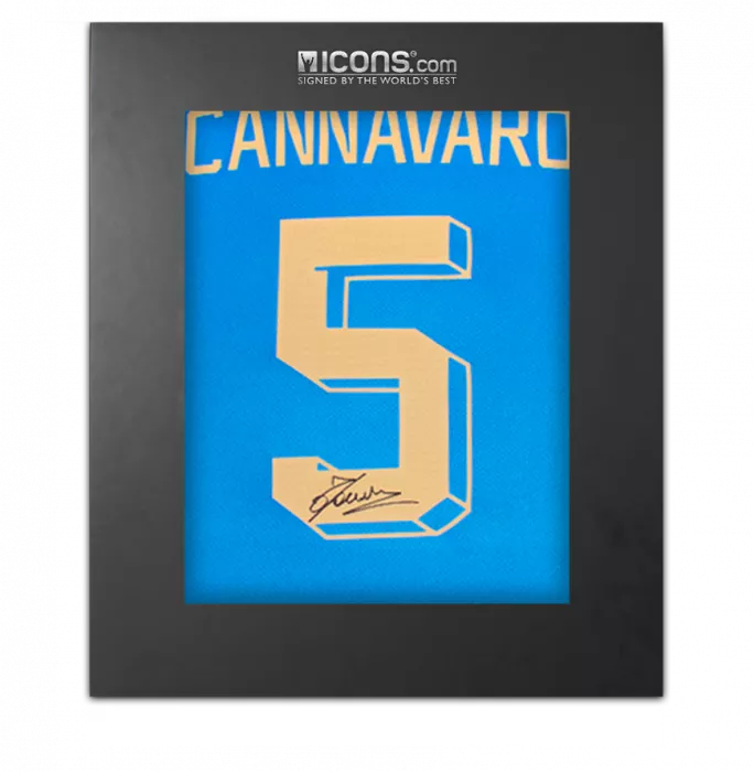 icons Fabio Cannavaro Back Signed Italy Modern Shirt In Deluxe Packaging