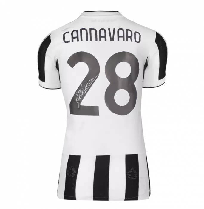 Icons Fabio Cannavaro Back Signed Juventus 2021-22 Home Shirt In Classic Frame