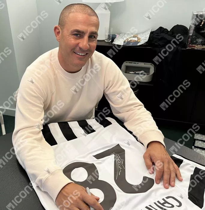 Icons Fabio Cannavaro Back Signed Juventus 2021-22 Home Shirt In Classic Frame