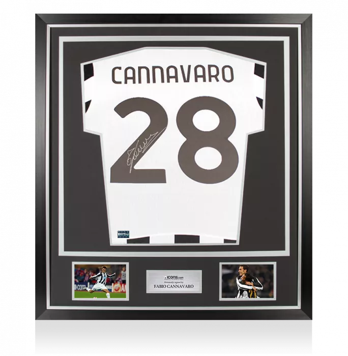 icons Fabio Cannavaro Back Signed Juventus 2021-22 Home Shirt In Classic Frame