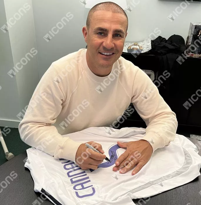 Icons Fabio Cannavaro Back Signed Real Madrid Teamgeist Shirt In Classic Frame