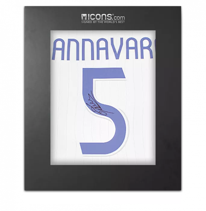 icons Fabio Cannavaro Back Signed Real Madrid Teamgeist Shirt In Deluxe Packaging
