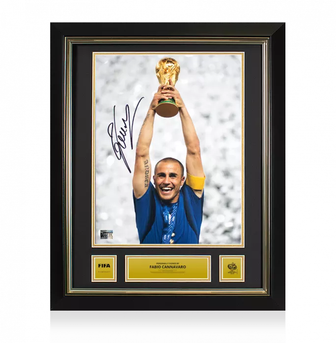 icons Fabio Cannavaro Official 2006 FIFA World Cup™ Signed and Framed Italy Photo: 2006 Winner
