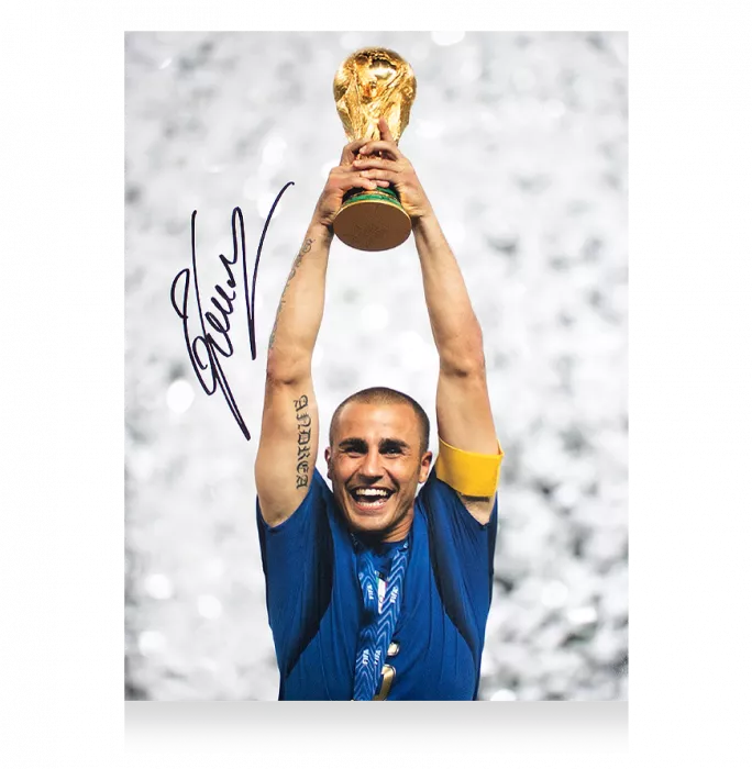 Icons Fabio Cannavaro Signed Italy Photo In Black Wooden Frame: 2006 FIFA World Cup Winner