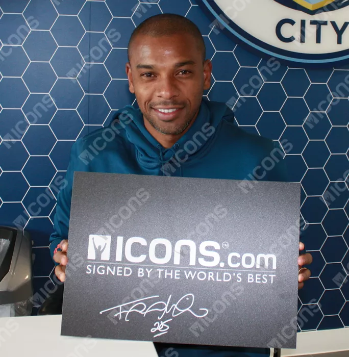 Icons Fernandinho Signed Manchester City Captain's Armband