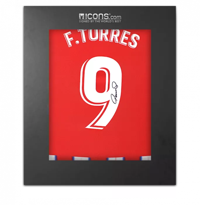 icons Fernando Torres Back Signed Atletico Madrid 2024-25 Home Shirt with Fan Style Number In Deluxe Packaging