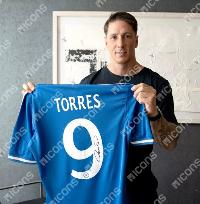 Icons Fernando Torres Back Signed Chelsea FC 2013-14 Home Shirt