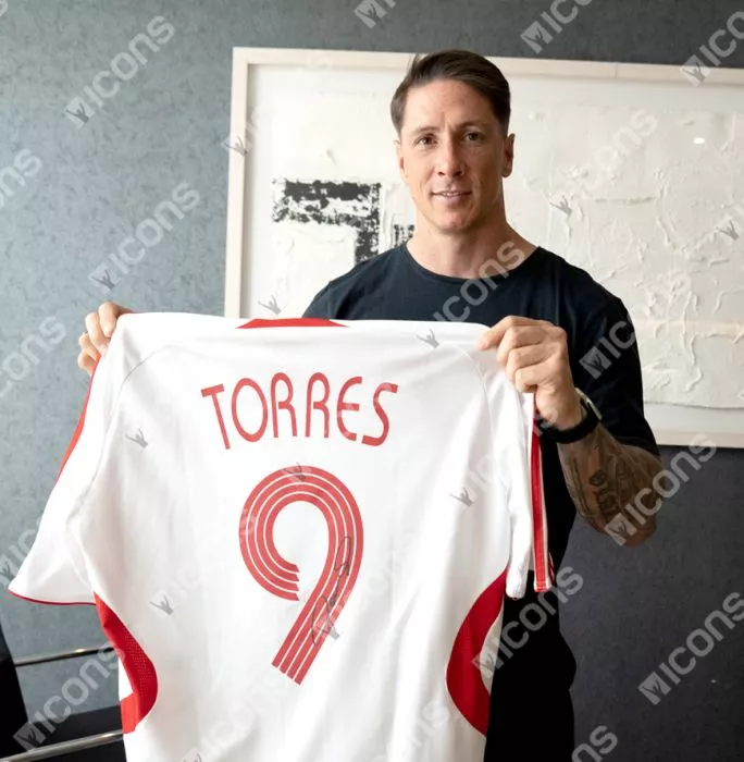Icons Fernando Torres Back Signed Liverpool FC 2007-08 Away Shirt