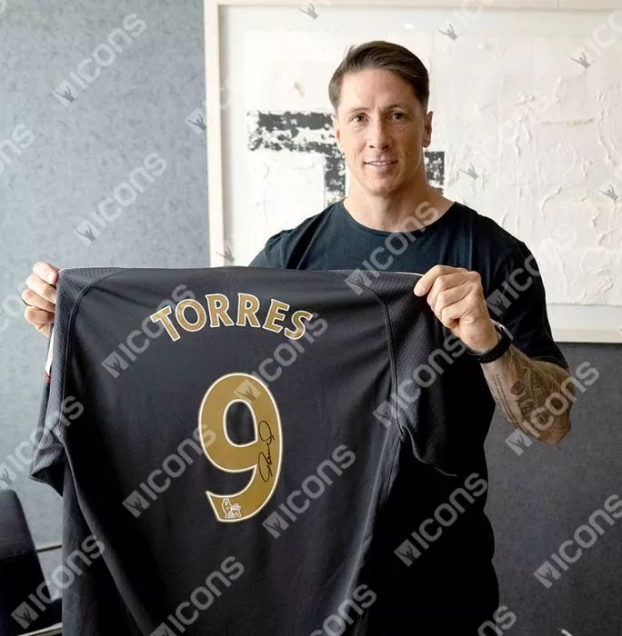 Icons Fernando Torres Back Signed Liverpool FC 2009-10 Away Shirt