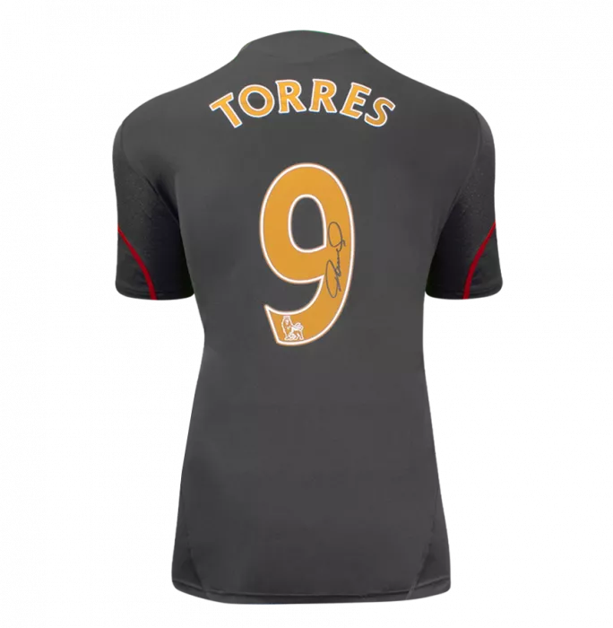 icons Fernando Torres Back Signed Liverpool FC 2009-10 Away Shirt