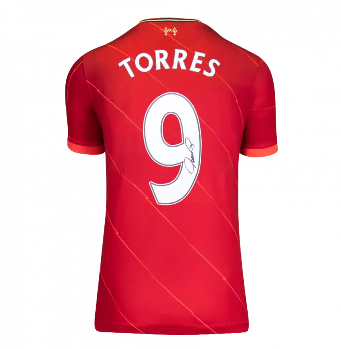 Icons Fernando Torres Back Signed Liverpool FC 2021-22 Home Shirt In Hero Frame: Option 1