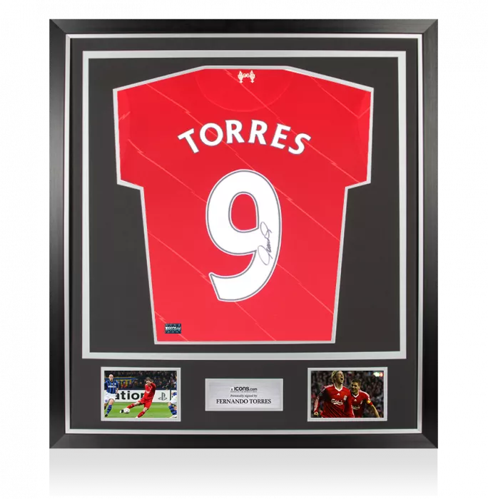 icons Fernando Torres Back Signed Liverpool FC 2021-22 Home Shirt In Classic Frame