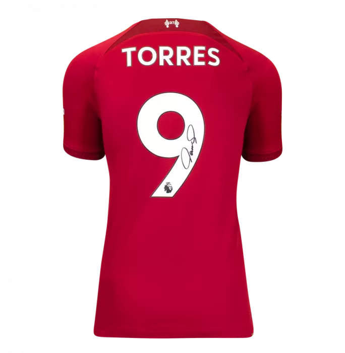 Icons Fernando Torres Back Signed Liverpool FC 2022-23 Home Shirt In Hero Frame: Option 1