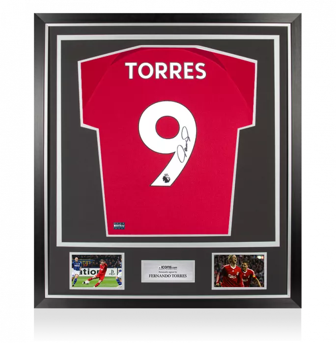 icons Fernando Torres Back Signed Liverpool FC 2022-23 Home Shirt In Classic Frame