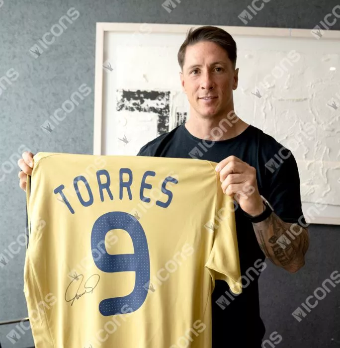 Icons Fernando Torres Back Signed Spain 2008-10 Away Shirt