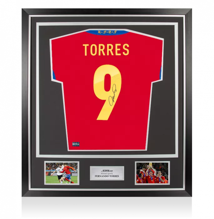 icons Fernando Torres Back Signed Spain 2011 Home Shirt In Classic Frame