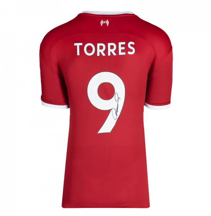 Icons Fernando Torres Official UEFA Champions League Back Signed And Hero Framed Liverpool 2023-24 Home Shirt