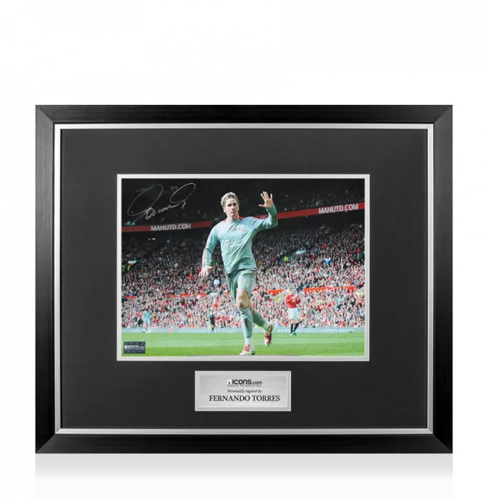 Icons Fernando Torres Signed Liverpool FC Photo In Premium Photo Frame: Goal Vs Manchester United