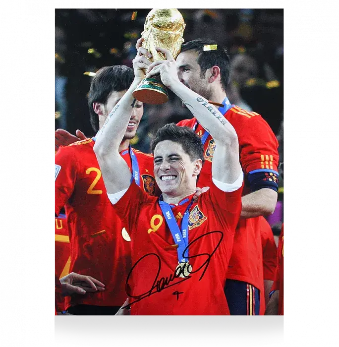 Icons Fernando Torres Signed Spain Photo: 2010 FIFA World Cup Winner