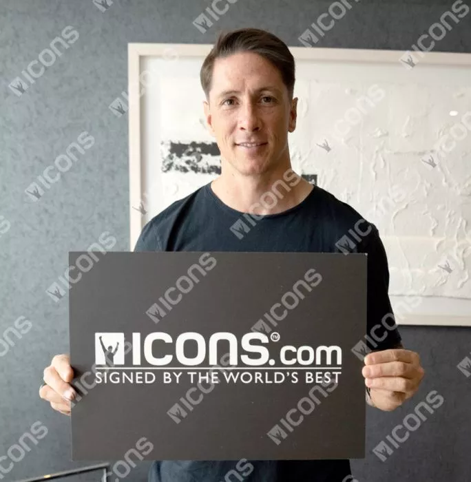 Icons Fernando Torres Signed Spain Photo In Premium Photo Frame: UEFA EURO 2008 Final Goal