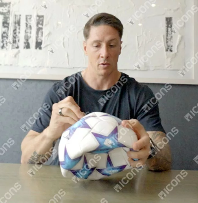 Icons Fernando Torres Signed UEFA Champions League Football