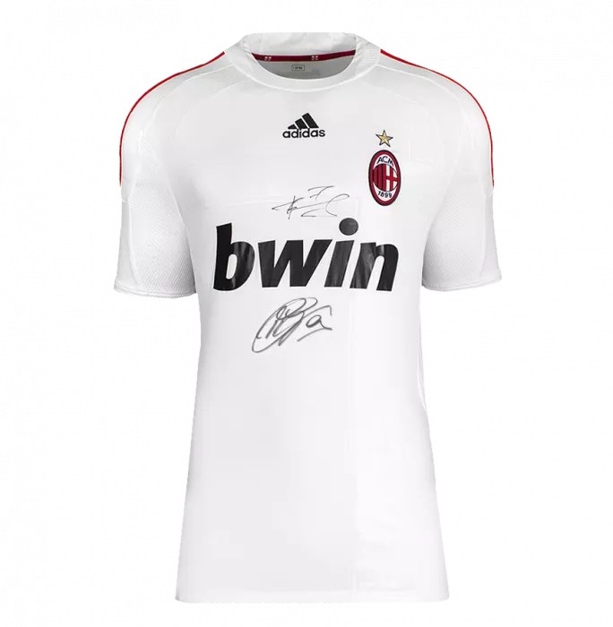 Icons Filippo Inzaghi & Andriy Shevchenko Official AC Milan Dual Signed And Framed 2005-06 Away Shirt