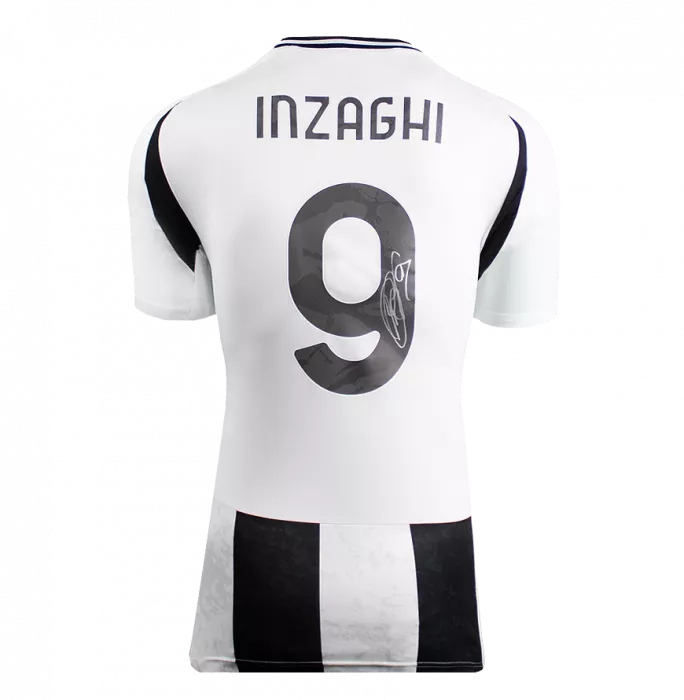 Icons Filippo Inzaghi Back Signed Juventus 2024-25 Home Shirt With Fan Style Number In Hero Frame: Option 1