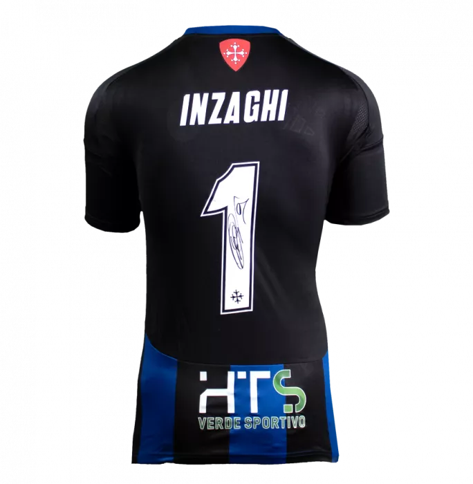 Icons Filippo Inzaghi Back Signed Pisa SC 2024-25 Home Shirt In Classic Frame