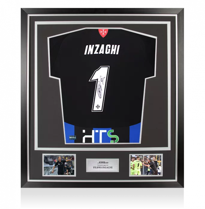 icons Filippo Inzaghi Back Signed Pisa SC 2024-25 Home Shirt In Classic Frame