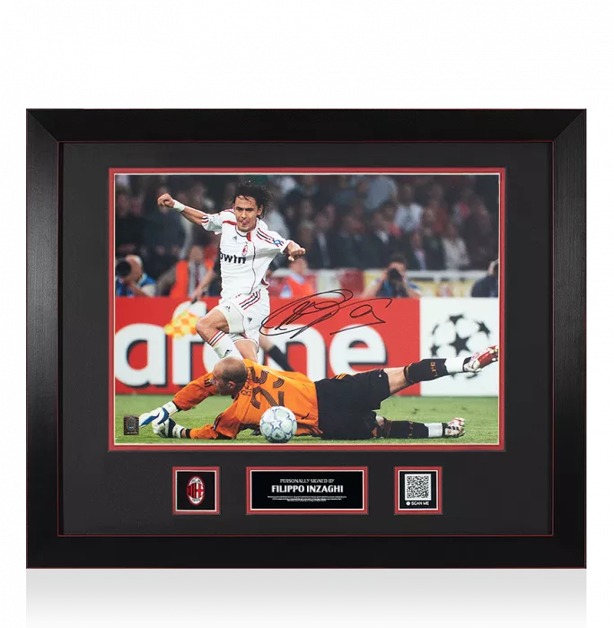 icons Filippo Inzaghi Official AC Milan Signed and Framed Photo: 2007 UEFA Champions League Final Goal