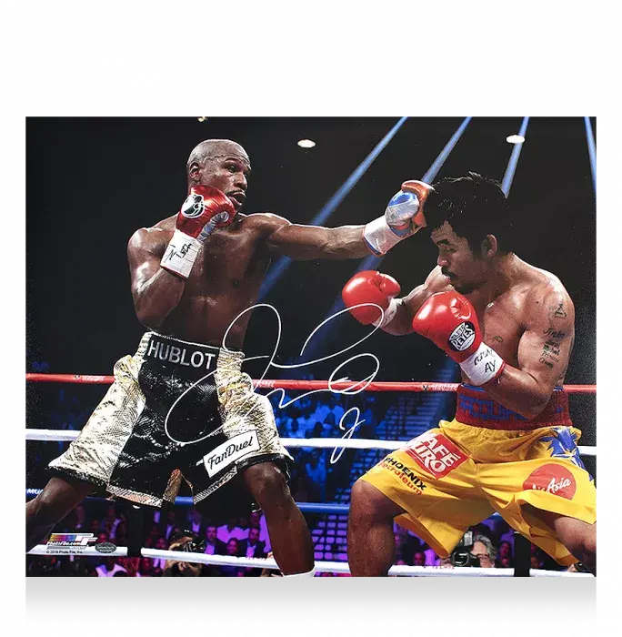 icons Floyd Mayweather Signed Boxing Photo: Fighting Manny Pacquiao