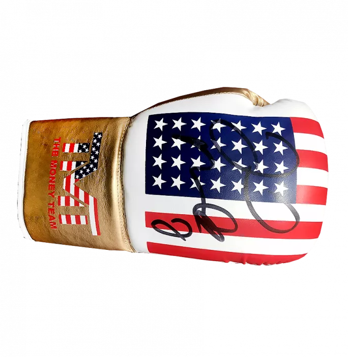 icons Floyd Mayweather Signed Gold USA Legends Glove