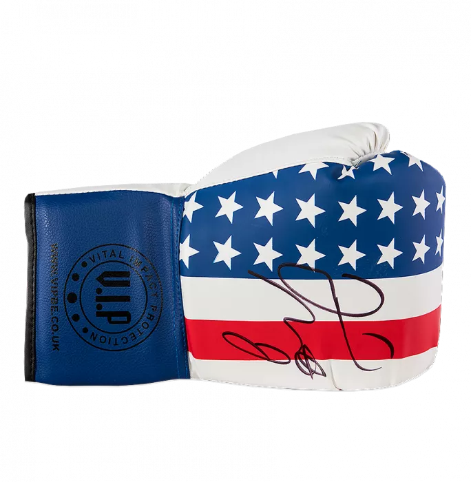 Icons Floyd Mayweather Signed VIP USA Flag Boxing Glove