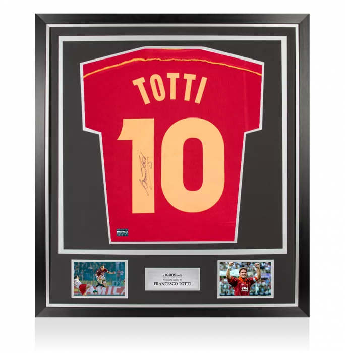 icons Francesco Totti Back Signed AS Roma 1998-99 Home Shirt In Classic Frame