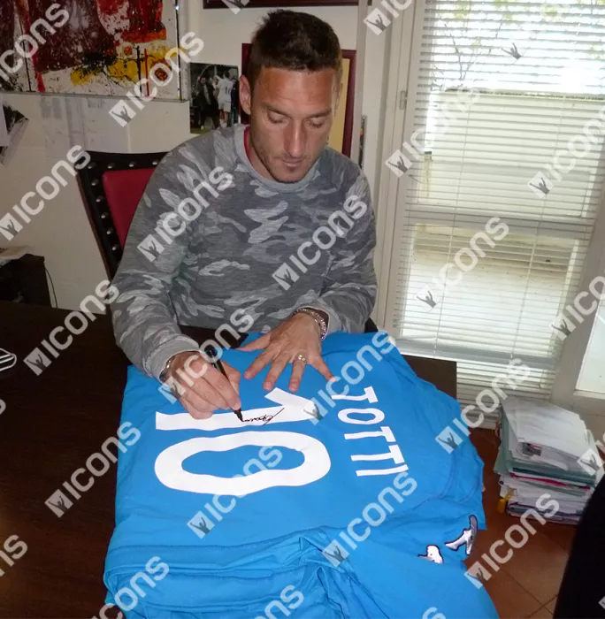 Icons Francesco Totti Back Signed Italy 2002 FIFA World Cup Shirt