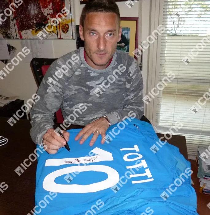 Icons Francesco Totti Back Signed Italy 2002 FIFA World Cup Shirt