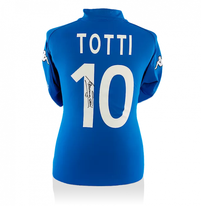 icons Francesco Totti Back Signed Italy 2002 FIFA World Cup Shirt