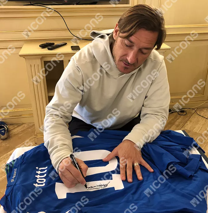 Icons Francesco Totti Back Signed Italy 2010-12 Home Shirt