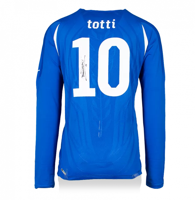 icons Francesco Totti Back Signed Italy 2010-12 Home Shirt