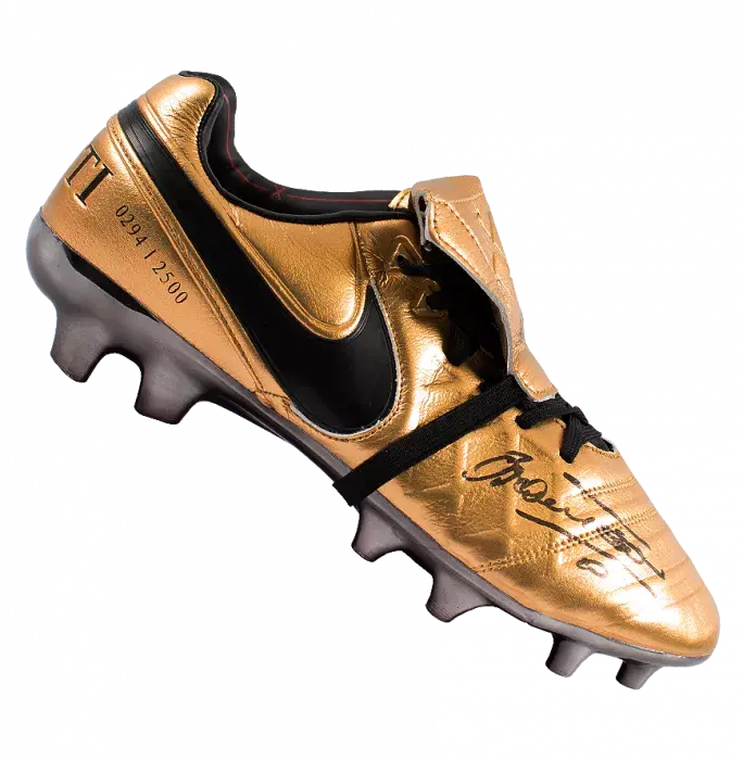 icons Francesco Totti Signed Gold Nike Tiempo Boot: Totti x Roma Limited Edition