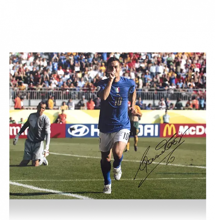 icons Francesco Totti Signed Italy Photo: 2006 FIFA World Cup Goal vs Australia