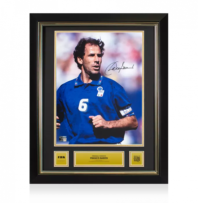 Icons Franco Baresi Official 1994 FIFA World Cup™ Signed And Framed Italy Photo