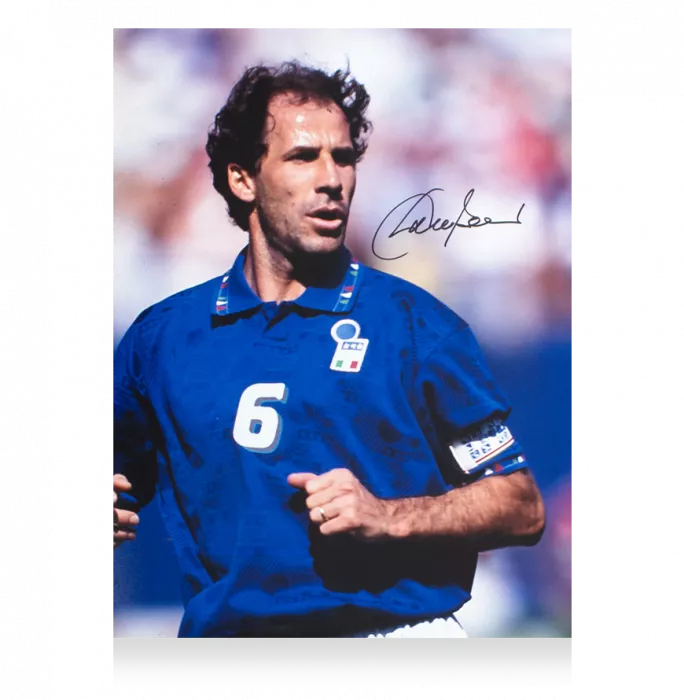 Icons Franco Baresi Signed Italy Photo In Premium Photo Frame: 1994 FIFA World Cup Icon