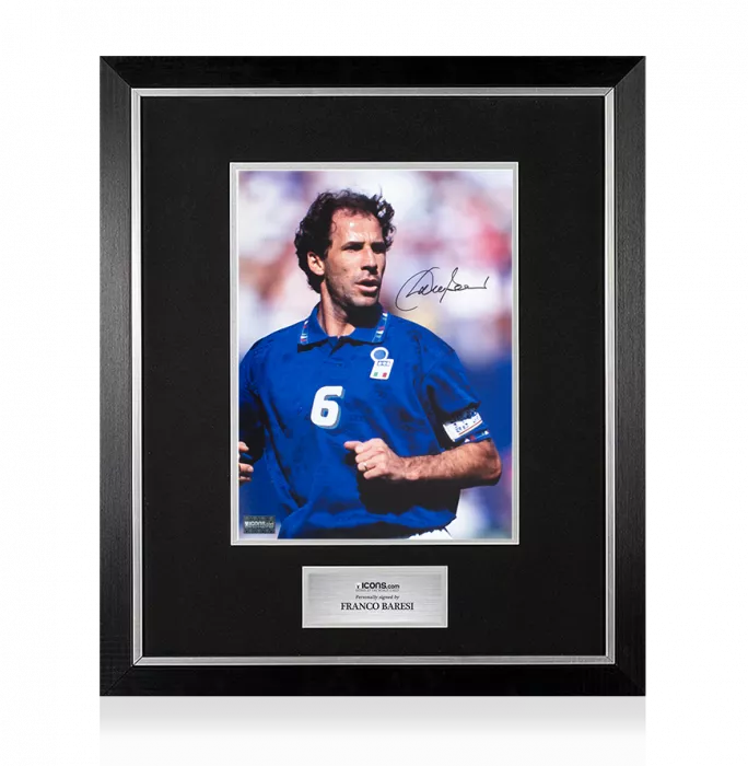 icons Franco Baresi Signed Italy Photo In Premium Photo Frame: 1994 FIFA World Cup Icon