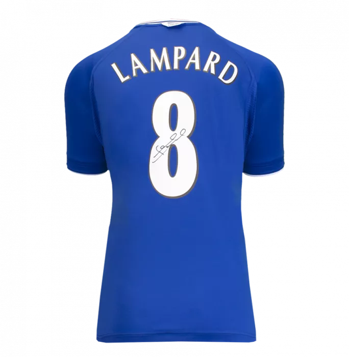 icons Frank Lampard Back Signed Chelsea 2000 Home Shirt with Fan Style Numbers