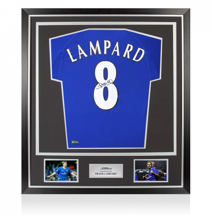 icons Frank Lampard Back Signed Chelsea 2000 Home Shirt In Classic Frame