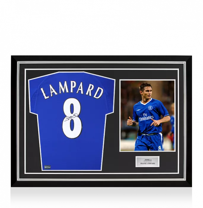 icons Frank Lampard Back Signed Chelsea 2000 Home Shirt In Hero Frame: Option 1